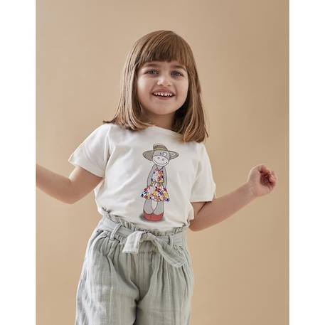 T-shirt en jersey manches courtes imprimé Lola BLANC 1 - vertbaudet enfant 