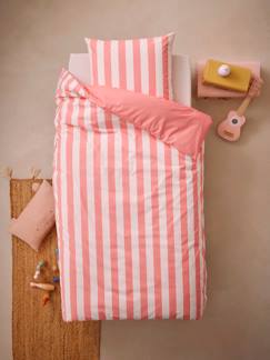 Linge de maison et décoration-Linge de lit enfant-Housse de couette-Parure housse de couette + taie d'oreiller essentiels enfant avec coton recyclé TRANSAT