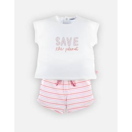 Pyjamas 2 pièces court imprimé 'Save the planet' ROSE 3 - vertbaudet enfant 