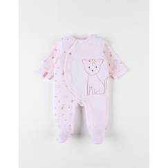 Pyjama 1 pièce en velours broderie léoparde  - vertbaudet enfant