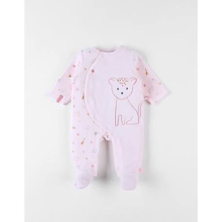 Bébé-Pyjama 1 pièce en velours broderie léoparde