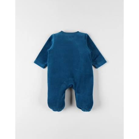 Pyjama 1 pièce broderie rhinocéros en velours BLEU 2 - vertbaudet enfant 