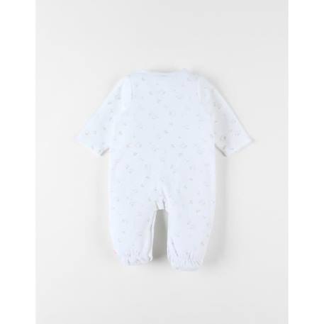 Pyjama 1 pièce imprimé oiseaux en velours BLANC 2 - vertbaudet enfant 