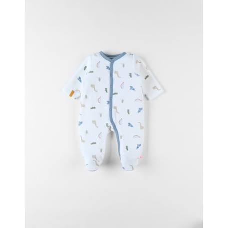 Pyjama 1 pièce imprimé dinosaure en velours BLANC 3 - vertbaudet enfant 