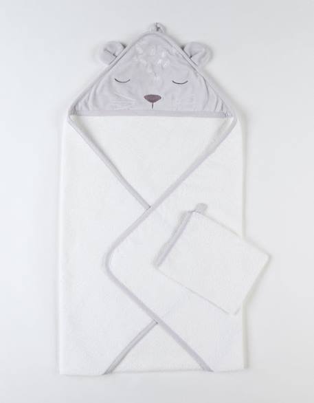 Set de bain Kendi - NOUKIE'S - Cape de bain et gant de toilette - Absorbant - Mixte - Blanc BLANC 4 - vertbaudet enfant 