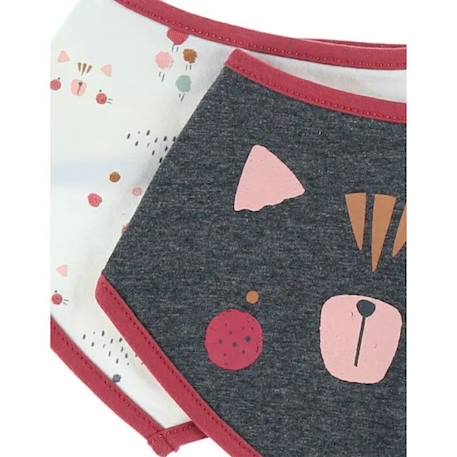 Set de 2 bavoirs bandana en coton GRIS 4 - vertbaudet enfant 