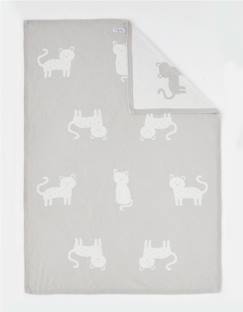 Linge de maison et décoration-Couverture en tricot - NOUKIE'S - 75 x 100 cm - Bébé - Mixte - Gris