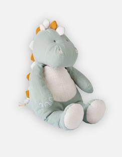 Jouet-Peluche dino Stegi en mousseline de coton Bio 40 cm - NOUKIE'S - Tiga, Stegi & Ops - Mixte - Vert - Peluche