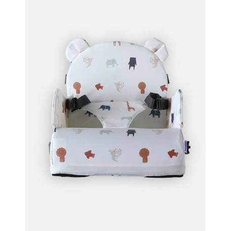 Réhausseur chaise déperlant - NOUKIE'S - Pour bébé jusqu'à 3 ans - Imprimé safari - Matière imperméable BLANC 1 - vertbaudet enfant 