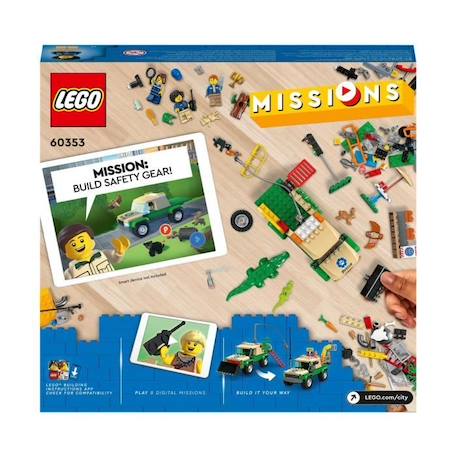 LEGO® City 60353 Missions de Sauvetage des Animaux Sauvages, Jouet de Construction Interactif VERT 6 - vertbaudet enfant 