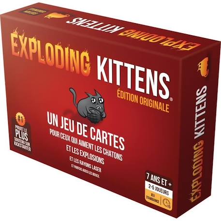 Jeu de société - ASMODEE - Exploding Kittens : Le Jeu de Base (Edition 2022) - 2 à 5 Joueurs - 15 Min ROUGE 2 - vertbaudet enfant 