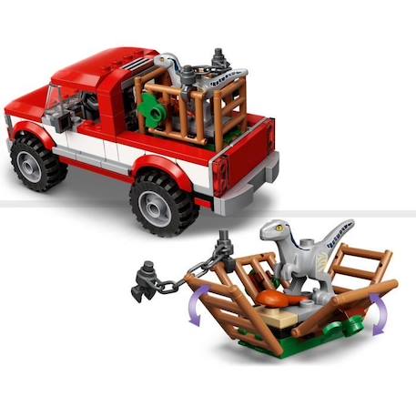 LEGO® 76946 Jurassic World La Capture des Vélociraptors Beta et Blue, Véhicules à Construire et Minifigurines de Gardiens ROUGE 4 - vertbaudet enfant 