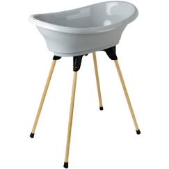 Puériculture-Toilette de bébé-THERMOBABY Kit baignoire VASCO Gris charme : baignoire + pieds + tuyau de vidange