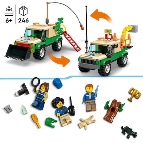 LEGO® City 60353 Missions de Sauvetage des Animaux Sauvages, Jouet de Construction Interactif VERT 3 - vertbaudet enfant 