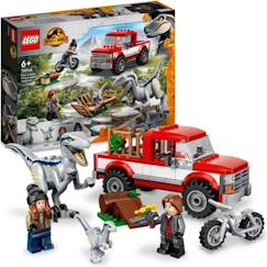 Jouet-LEGO® 76946 Jurassic World La Capture des Vélociraptors Beta et Blue, Véhicules à Construire et Minifigurines de Gardiens