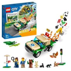 Jouet-Jeux d'imagination-Jeux de construction-LEGO® City 60353 Missions de Sauvetage des Animaux Sauvages, Jouet de Construction Interactif