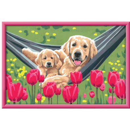 Numéro d’Art grand format - Labrador et tulipes -4005556235988 - Ravensburger ROSE 3 - vertbaudet enfant 