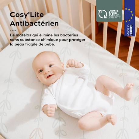 BABYMOOV Matelas Cosy'Lite Antibactérien, élimine naturellement les bactéries, 70x140 cm BLANC 2 - vertbaudet enfant 