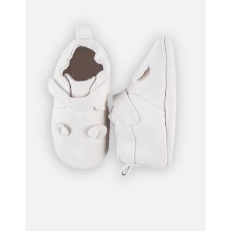 Chaussons en cuir élastiqués BLANC+ROSE 3 - vertbaudet enfant 