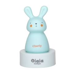 Linge de maison et décoration-Veilleuse enfant rechargeable Induction «Charly» de Olala® - Veilleuse de nuit motif lapin lumière led lampe de nuit [Veilleuse USB]
