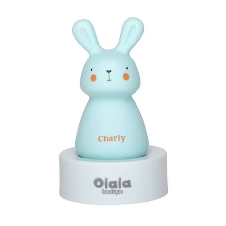 Veilleuse enfant rechargeable Induction «Charly» de Olala® - Veilleuse de nuit motif lapin lumière led lampe de nuit [Veilleuse USB] BLEU 1 - vertbaudet enfant 