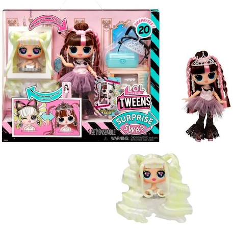 L.O.L. Surprise Tweens Surprise Swap Fashion Doll- Bronze-2-Blonde Billie - 1 poupée Tweens 17cm, 1 mini tête à coiffer et des acces BLANC 1 - vertbaudet enfant 