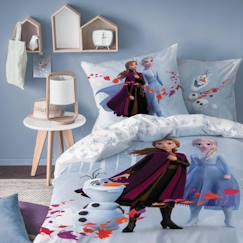 Linge de maison et décoration-Linge de lit enfant-Housse de couette-Parure de lit imprimée 100% coton, DISNEY FROZEN TRIO. Taille : 140x200 cm