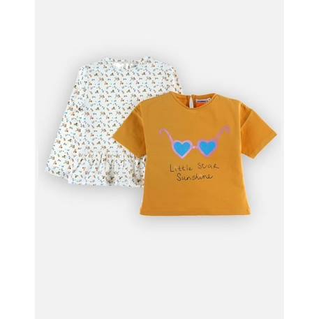 Set de 2 t-shirts en coton BIO BLANC 1 - vertbaudet enfant 