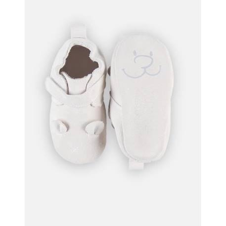 Chaussons en cuir élastiqués BLANC+ROSE 4 - vertbaudet enfant 