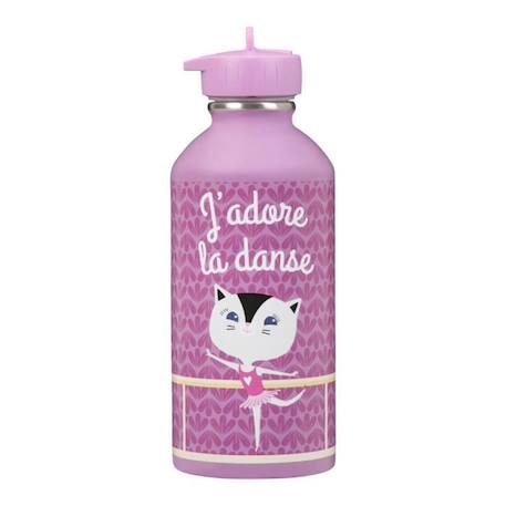 Fille-Gourde Inox Enfant - Draeger Paris - J'adore La Danse - Rose - 300 ml