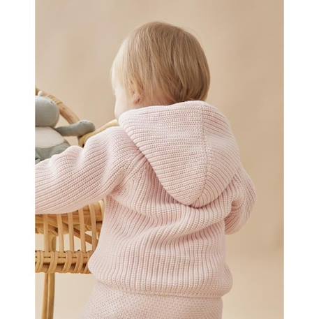 Manteau à capuche en tricot BLEU+ROSE 6 - vertbaudet enfant 