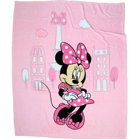 Plaid polaire imprimé, DISNEY MINNIE SHOPPING. Taille : 125x150 cm ROSE 1 - vertbaudet enfant 