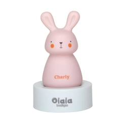 Linge de maison et décoration-Veilleuse lapin « Charly » de Olala® - Veilleuse enfant lampe nuit idéal pour accompagner le sommeil [ Veilleuse fille ROSE ]
