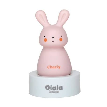 Veilleuse lapin « Charly » de Olala® - Veilleuse enfant lampe nuit idéal pour accompagner le sommeil [ Veilleuse fille ROSE ] ROSE 1 - vertbaudet enfant 