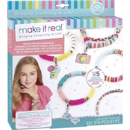 Make It Real - Bijoux Heishi Jours d'Été - Fabrication de bijoux enfants - Dès 8 ans - Lansay ROSE 1 - vertbaudet enfant 