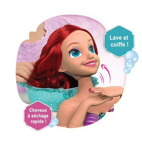 Disney Princesses - Tête à Coiffer Deluxe - Spa Ariel - Jouet Enfant avec Accessoires ROSE 2 - vertbaudet enfant 
