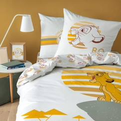 Linge de maison et décoration-Parure de lit imprimée 100% coton, DISNEY HOME LE ROI LION PRINCE 140x200 cm