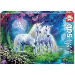 Jouet-Jeux éducatifs-Puzzle Fantastique - EDUCA - 500 pièces - Licornes dans la forêt