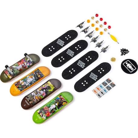 Pack 4 Finger Skates Tech Deck - Planches à roulettes à customiser 96 mm - Modèle aléatoire BLEU 5 - vertbaudet enfant 