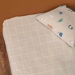 Linge de maison et décoration-Linge de lit enfant-Drap-housse-Drap-housse imprimé en coton, ANIMAUX DU MONDE. Taille : 90x190 cm