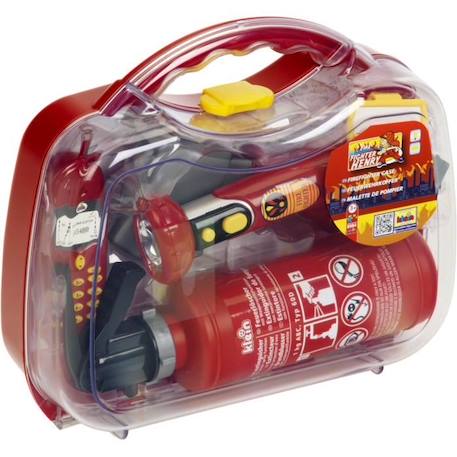 Mallette de pompier transparente avec 6 accessoires dont 1 lampe torche avec fonction lumineuse - KLEIN - 8984 ROUGE 2 - vertbaudet enfant 