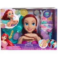 Jouet-Poupons et poupées-Poupons et accessoires-Disney Princesses - Tête à Coiffer Deluxe - Spa Ariel - Jouet Enfant avec Accessoires