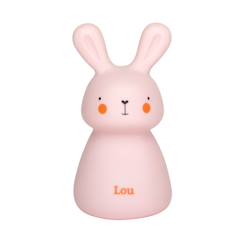 Linge de maison et décoration-Veilleuse lapin « LOU » de Olala®, couleur Rose – Veilleuse fille pour combattre la peur du noir [ Veilleuse rechargeable par USB ]