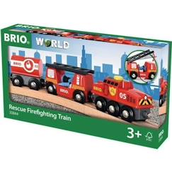 -Train des Pompiers BRIO - Circuit de train en bois - Ravensburger - Mixte dès 3 ans - 33844