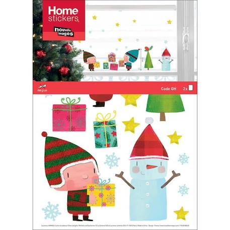 Homestikers Noël Lutins et Cadeaux pour fenetre BLEU 3 - vertbaudet enfant 