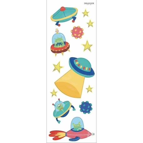 Sticker Mural Vaisseau Spatial - Draeger Paris BLEU 2 - vertbaudet enfant 