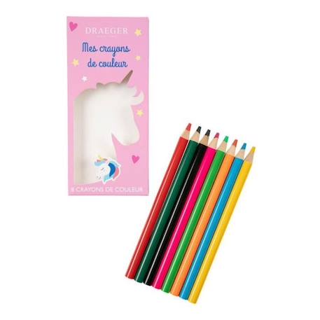 Paris 8 crayons de couleur licorne - 3045671063081 ROSE 2 - vertbaudet enfant 