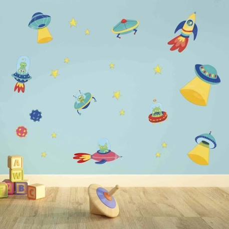 Sticker Mural Vaisseau Spatial - Draeger Paris BLEU 3 - vertbaudet enfant 