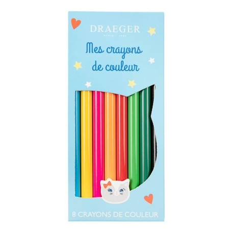 Paris 8 crayons de couleur chat - 3045671063067 BLEU 1 - vertbaudet enfant 