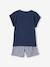 Pyjashort palmiers fille en maille jersey et popeline vichy bleu roi 4 - vertbaudet enfant 